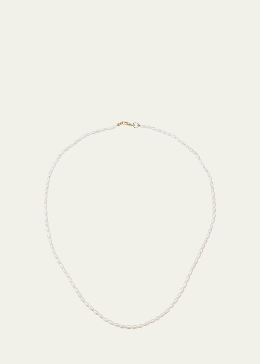 V.BELLAN 14K Yellow and White Gold Skinny Freshwater Pearl Choker
