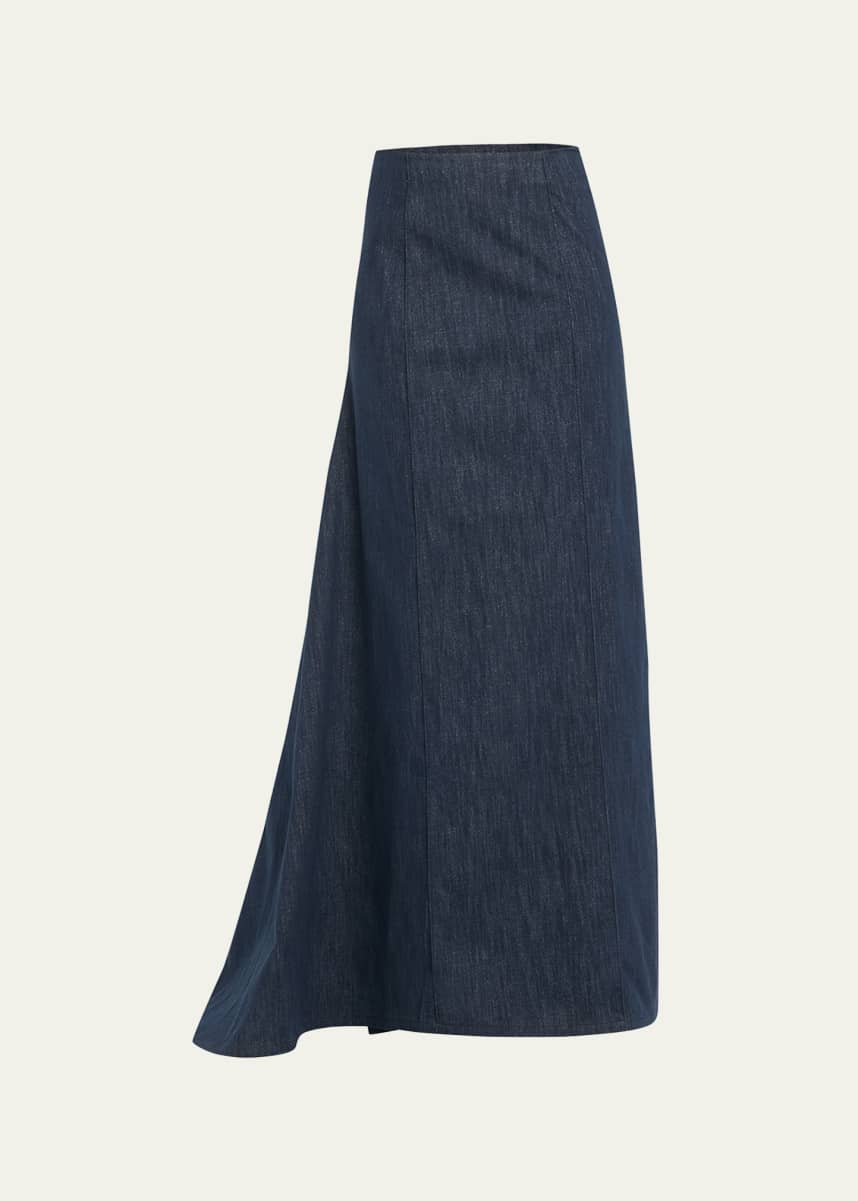 Brunello Cucinelli Denim Lurex Mermaid Maxi Skirt