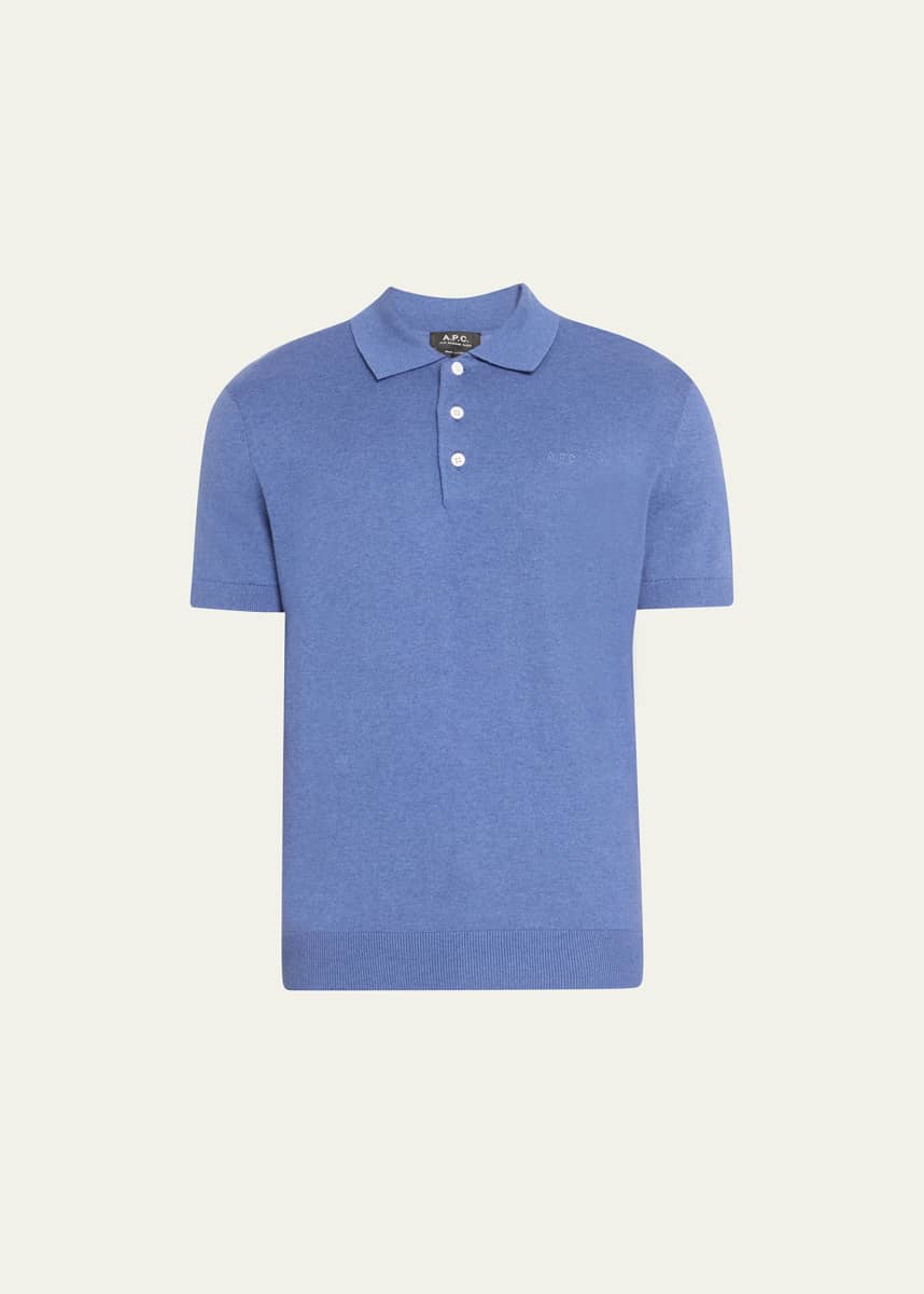 A.P.C. Men's Gregory Cotton-Cashmere Polo Shirt