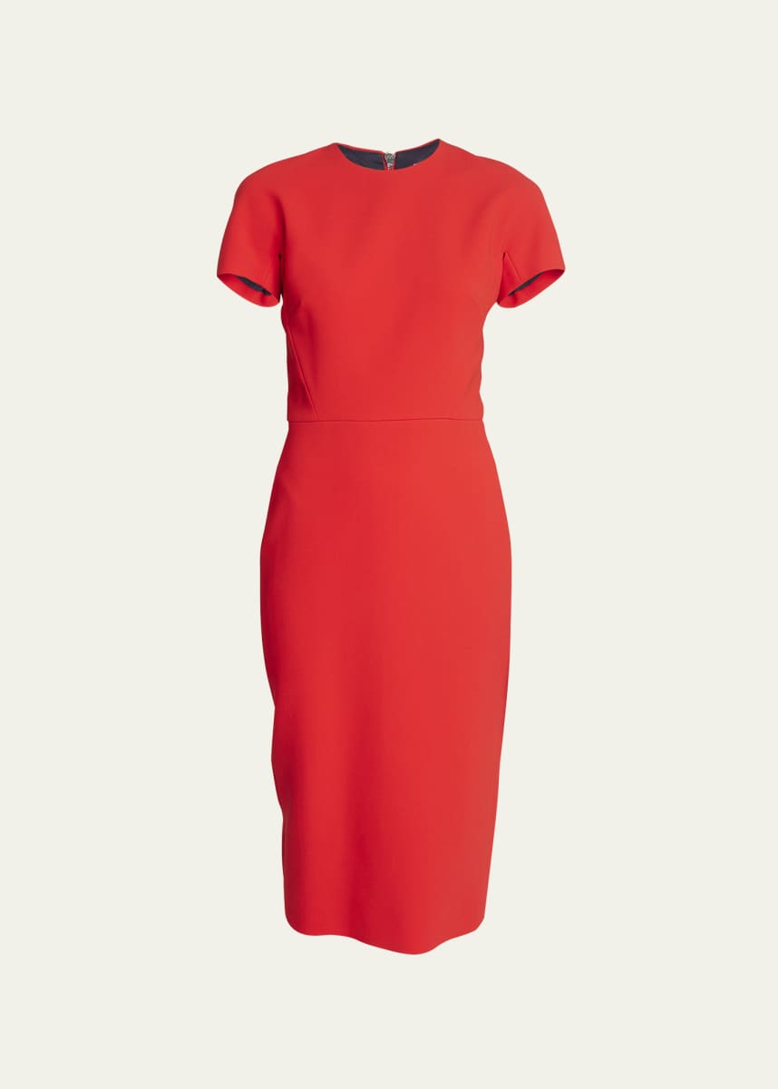 Victoria Beckham round-neck short-sleeve dress - Black