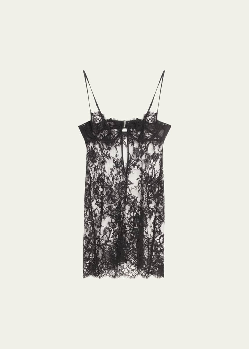 Camille Black Underwired Non Padded Floral Lace Shapewear Body