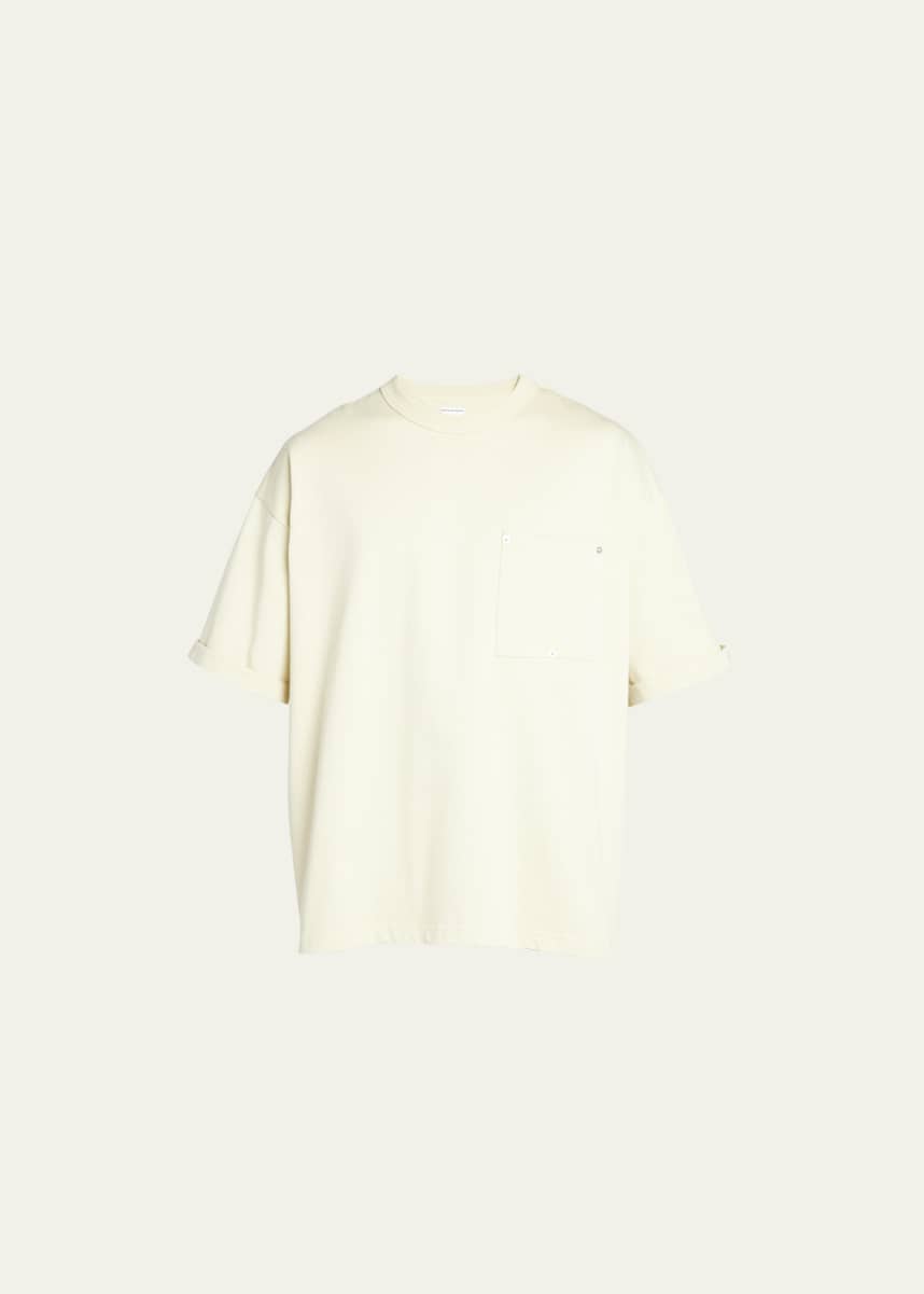 Bottega Veneta Men's Heavy Jersey Poplin Cuffed T-Shirt