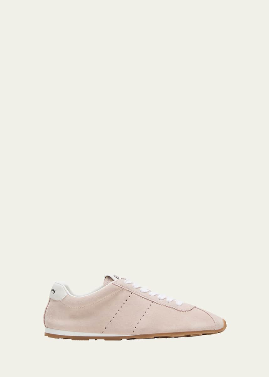 Miu Miu Suede Bicolor Retro Trainer Sneakers
