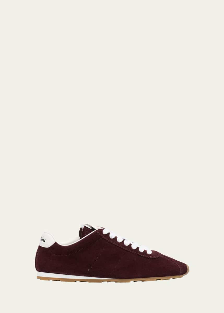 Miu Miu Suede Bicolor Retro Trainer Sneakers