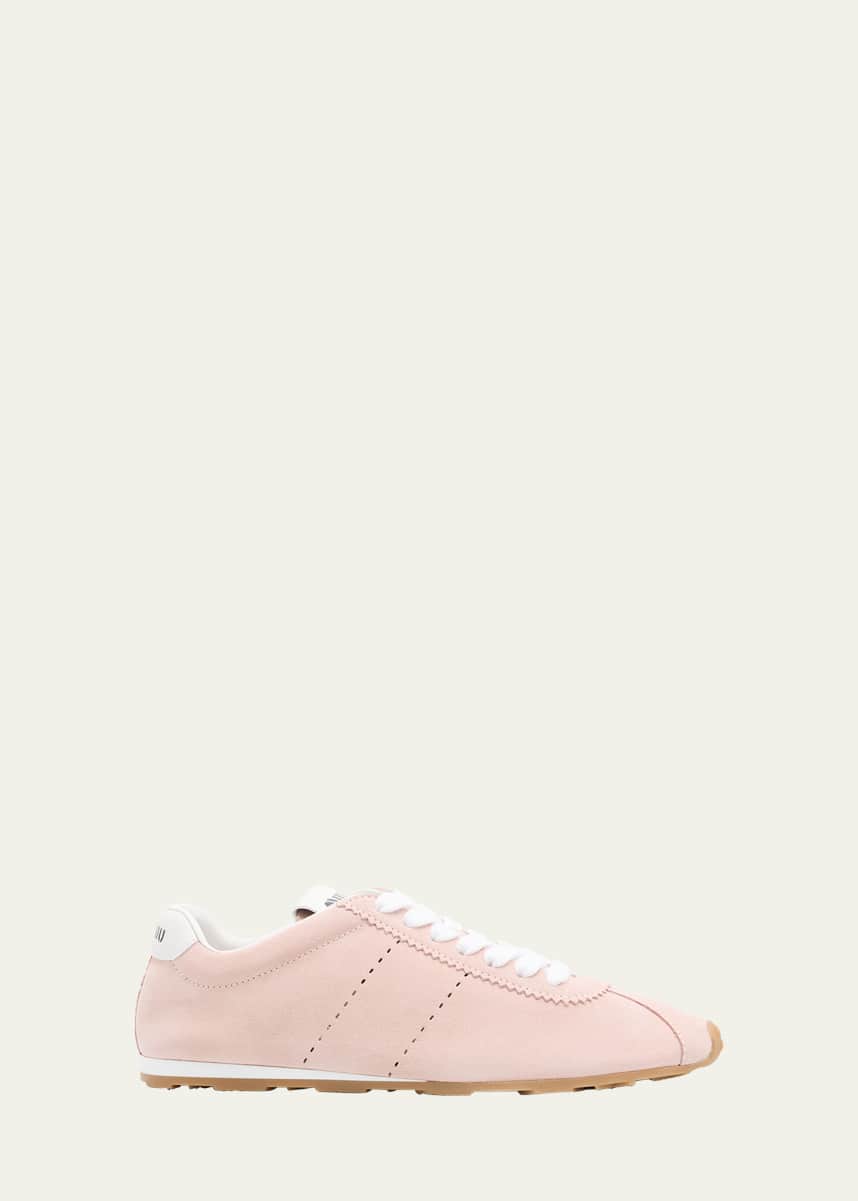 Miu Miu Suede Bicolor Retro Trainer Sneakers