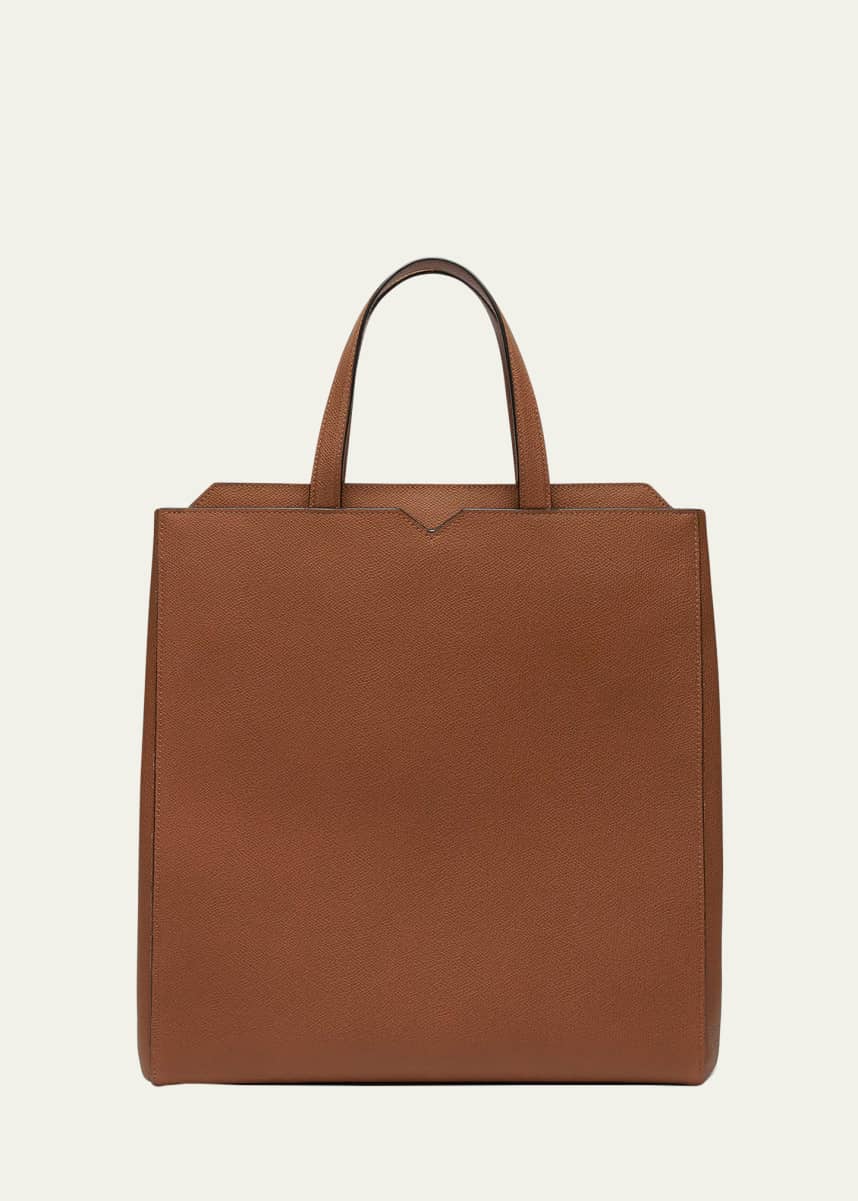 Valextra Men's V-Line Calfksin Tote Bag
