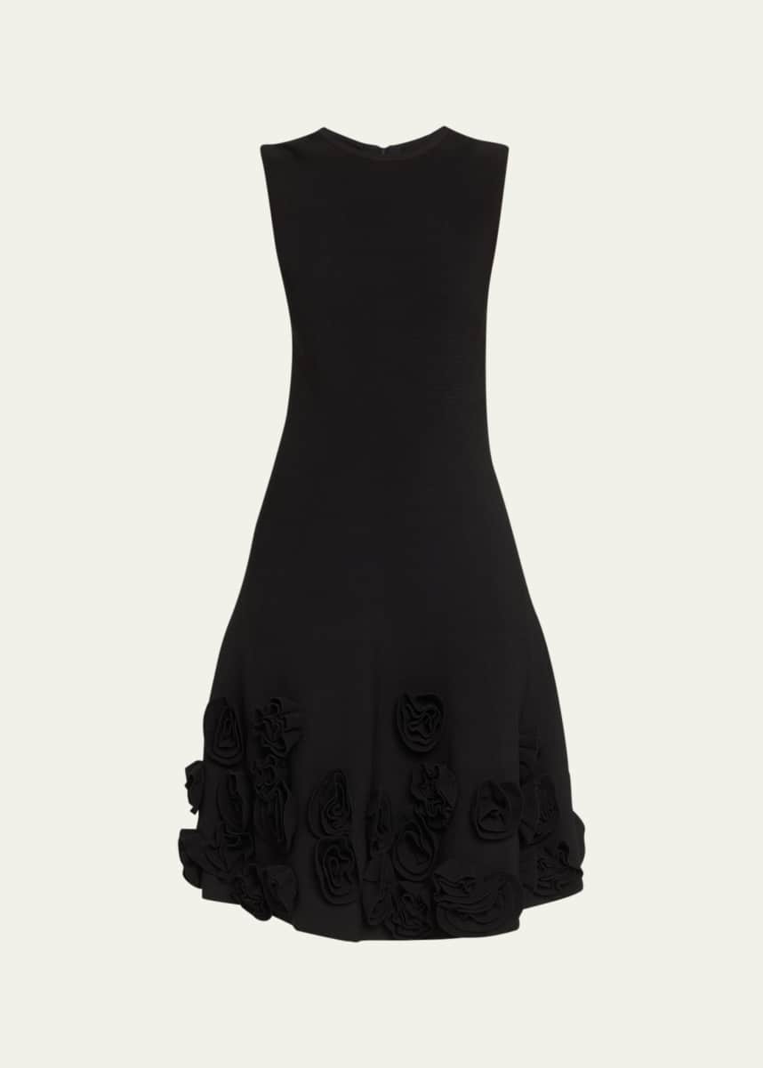 Short Milano rib jersey dress with corset detailing in Black for