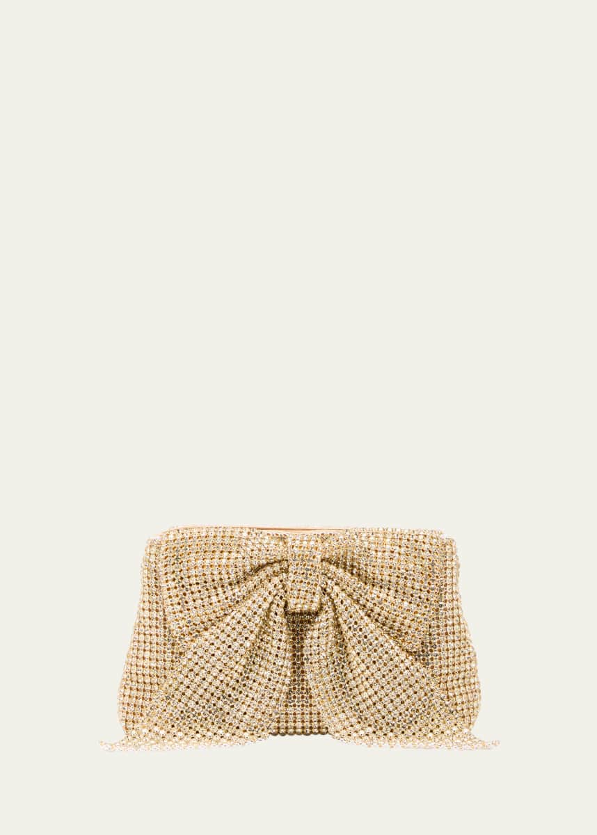 Loeffler Randall Jolene Bow Rhinestone Clutch Bag