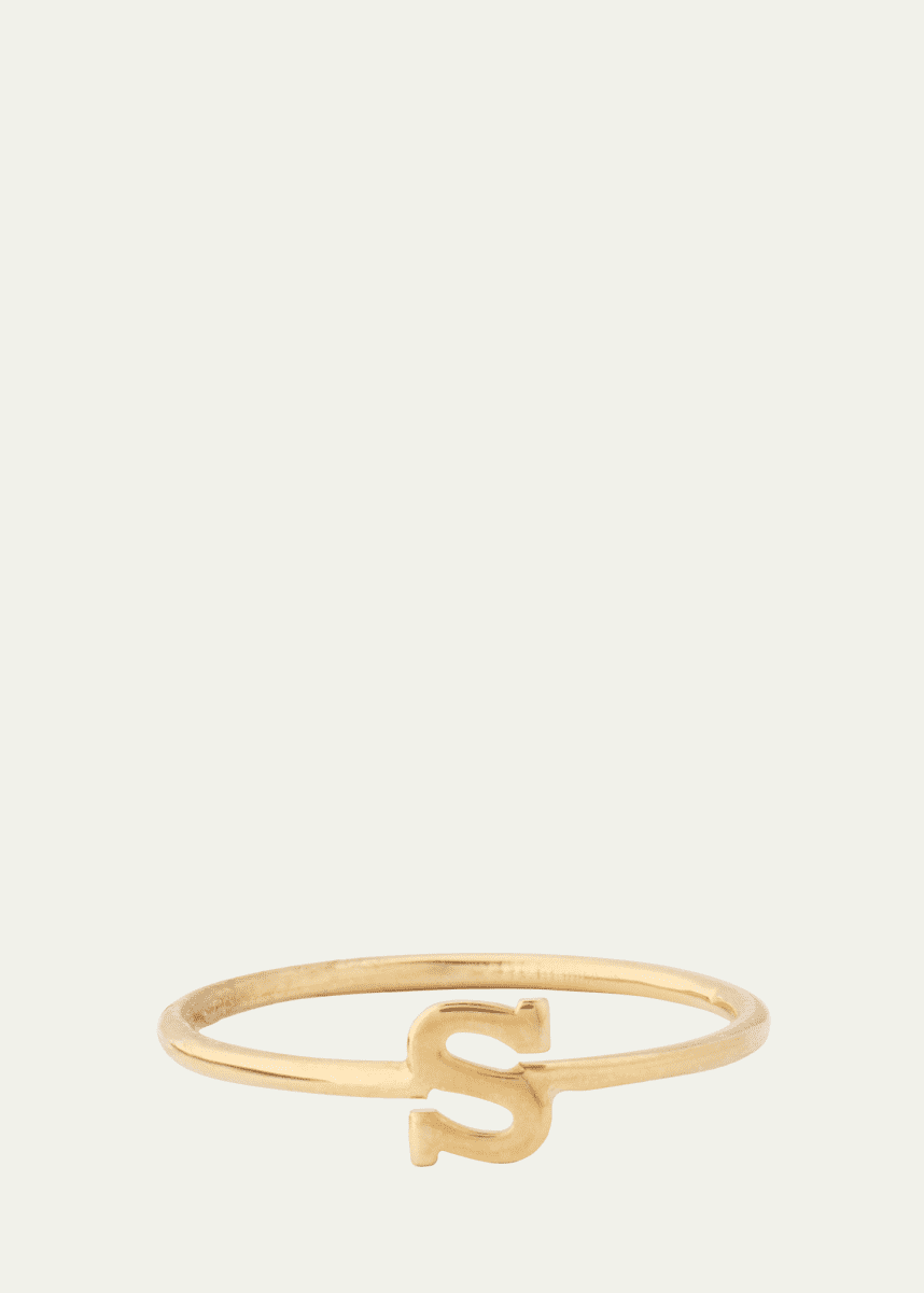 Zoe Lev Jewelry 14K Yellow Gold Initial Ring, Size 7