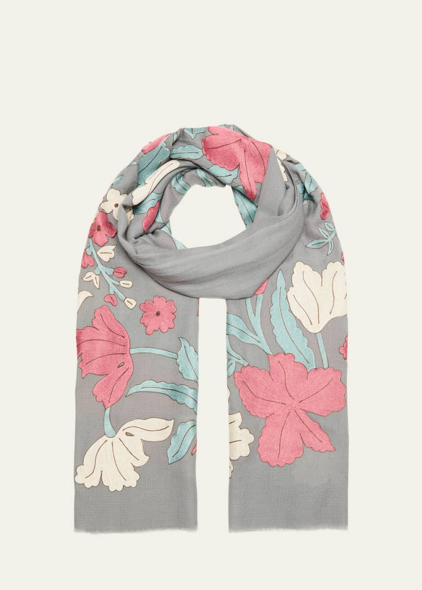 Janavi Blooms For You Merino Wool Scarf