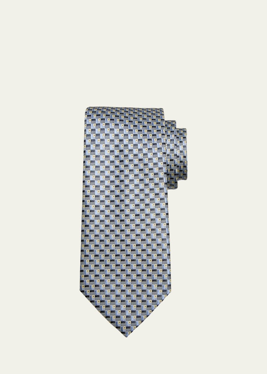 Brioni Men's Silk Jacquard Geometric Tie