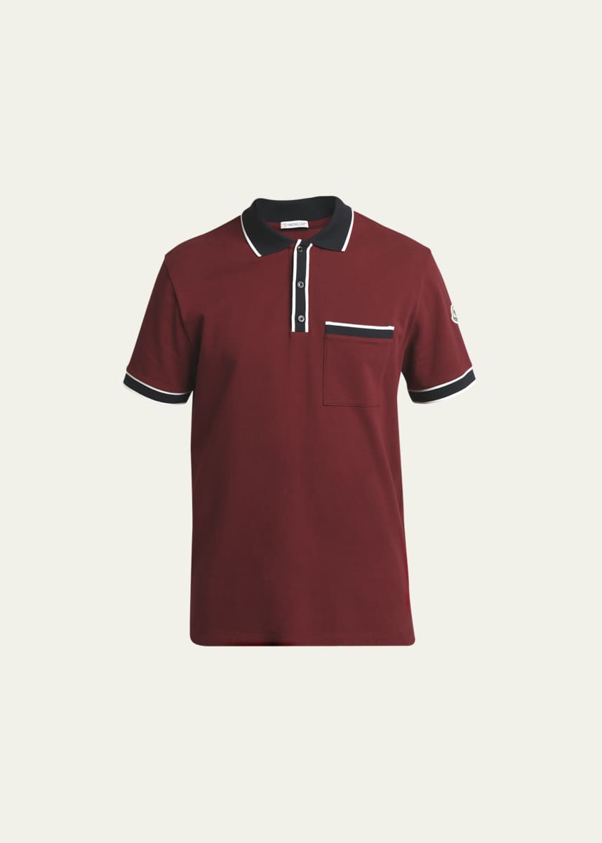 Moncler Men's Contrast-Trim Polo Shirt
