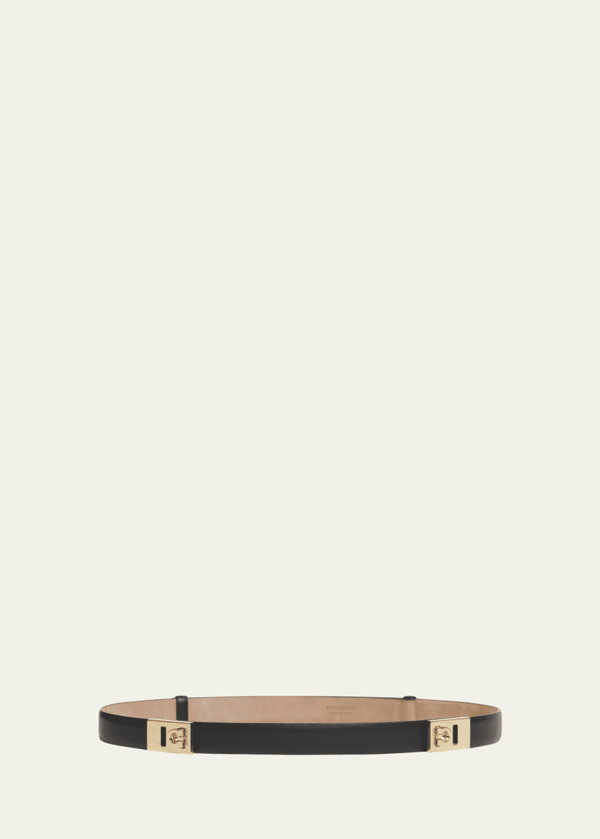 Ferragamo Double Gancini Leather Belt