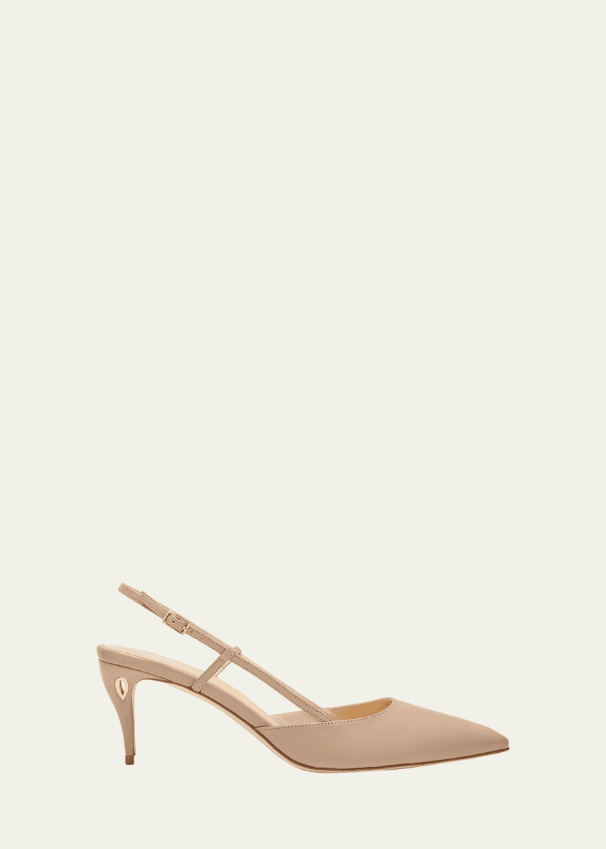 Jennifer Chamandi Mario Leather Slingback Pumps