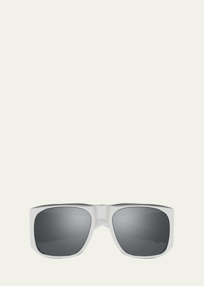 Saint Laurent Men's SL 636 Thick Metal Rectangle Sunglasses
