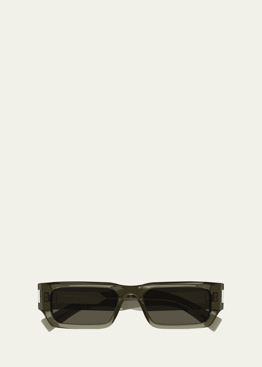 Saint Laurent Men's SL 660 Acetate Rectangle Sunglasses