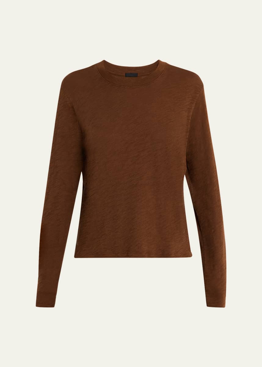 ATM Anthony Thomas Melillo Slub Jersey Long-Sleeve Crop Tee