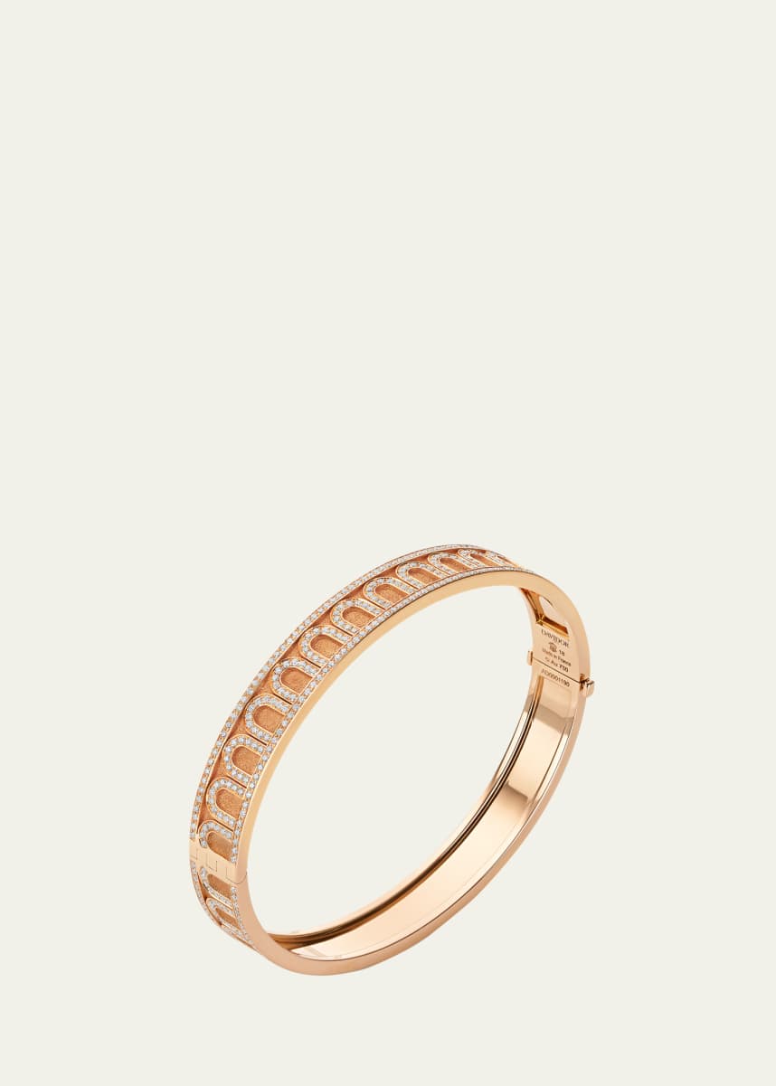 DAVIDOR L'Arc de DAVIDOR Bangle MM in 18K Rose Gold with Satin Finish and Palais Diamonds