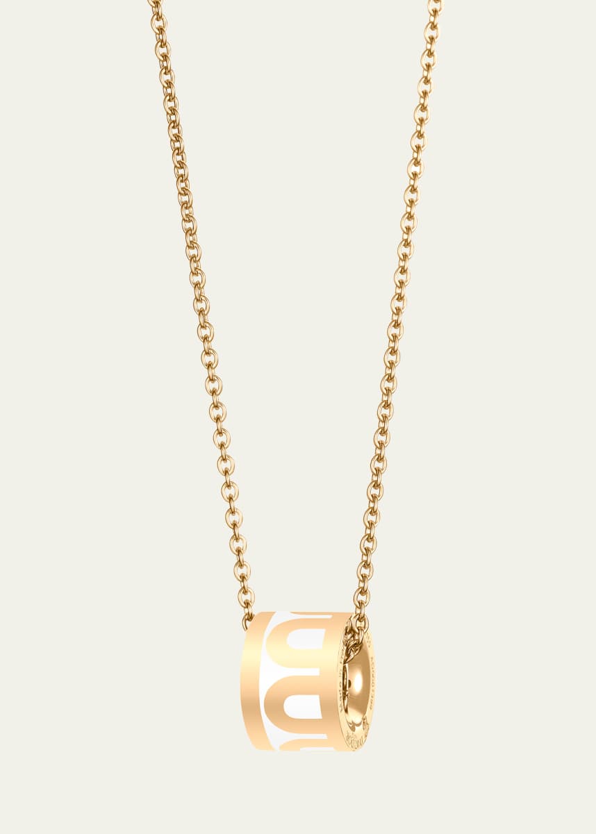 DAVIDOR L'Arc de DAVIDOR Bead Necklace in 18K Yellow Gold with Neige Lacquered Ceramic