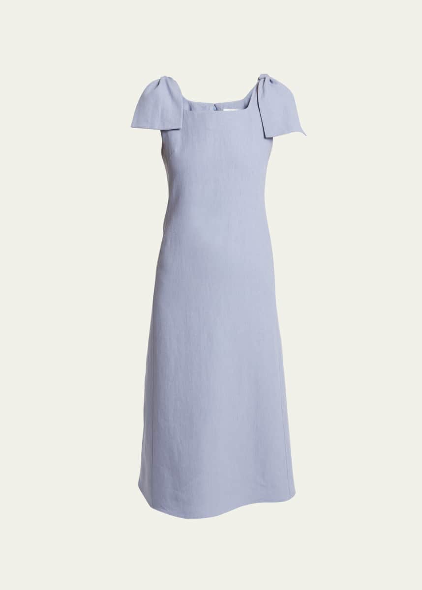 Chloe Linen Canvas Dress With Tie Straps