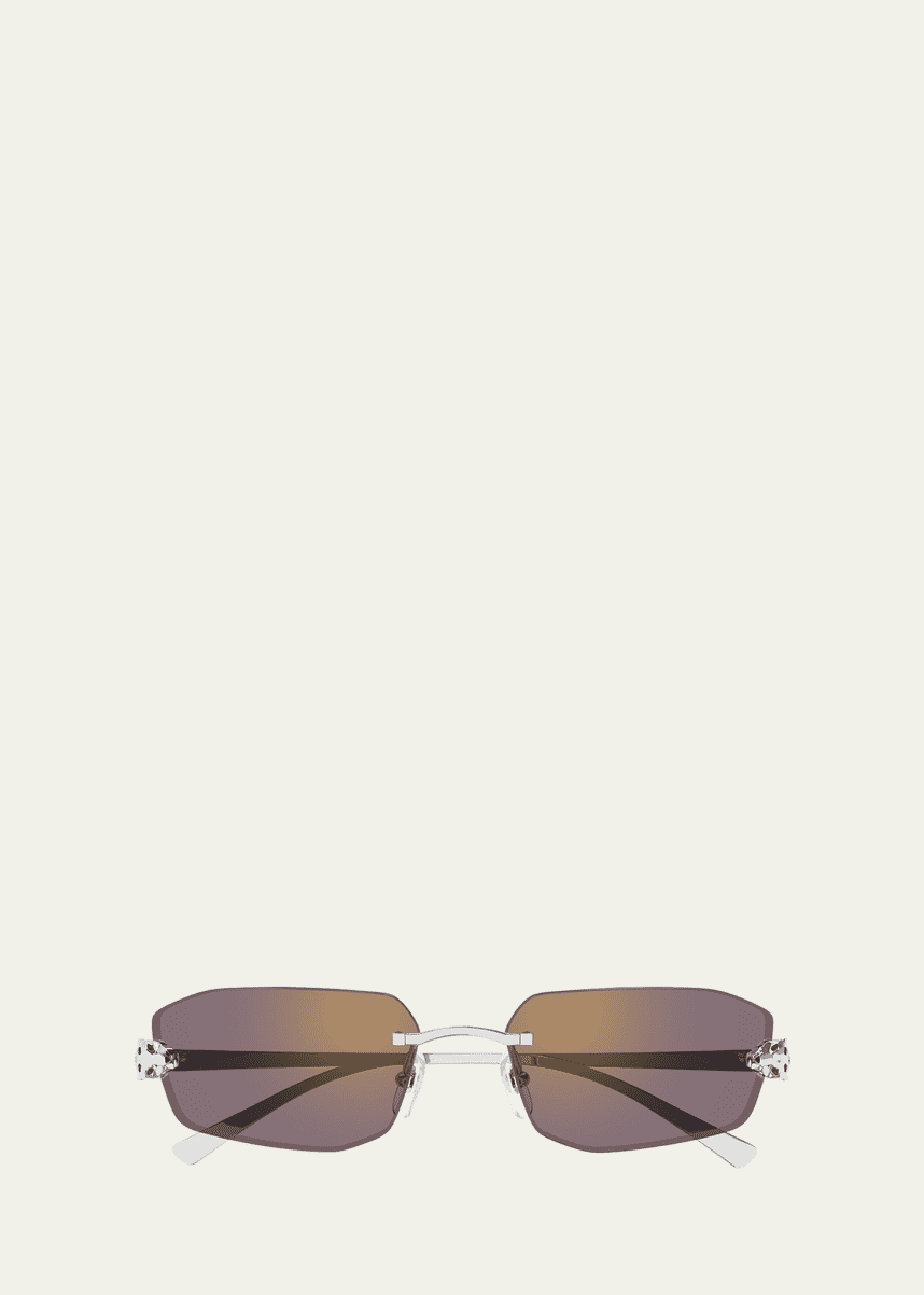 Cartier Rimless Metal Cat-Eye Sunglasses