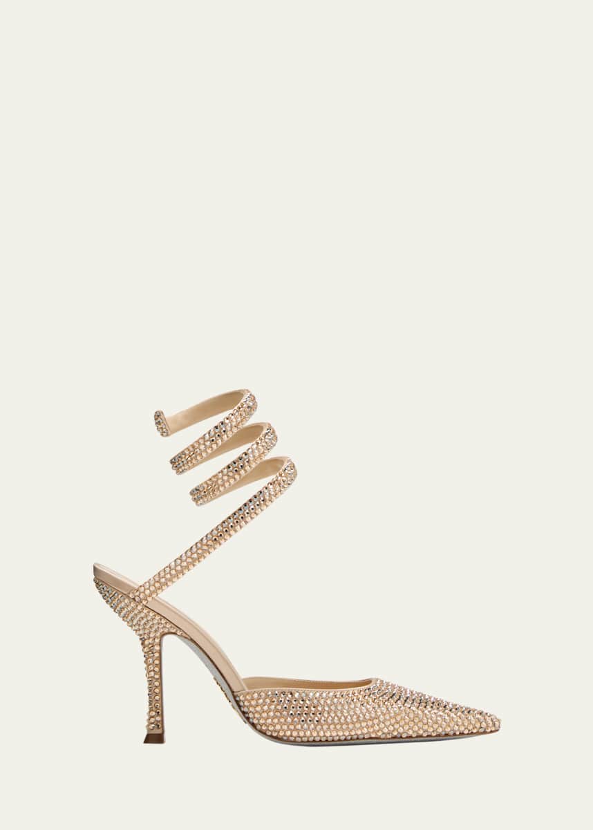 Rene caovilla embroidered crystal metallic pumps discount