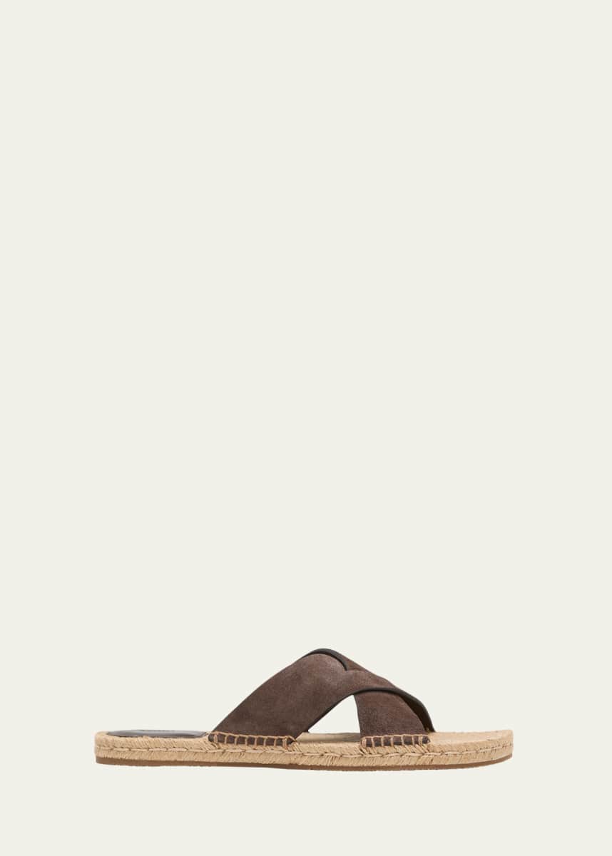 ZEGNA Men's Panarea Suede Espadrille Sandals