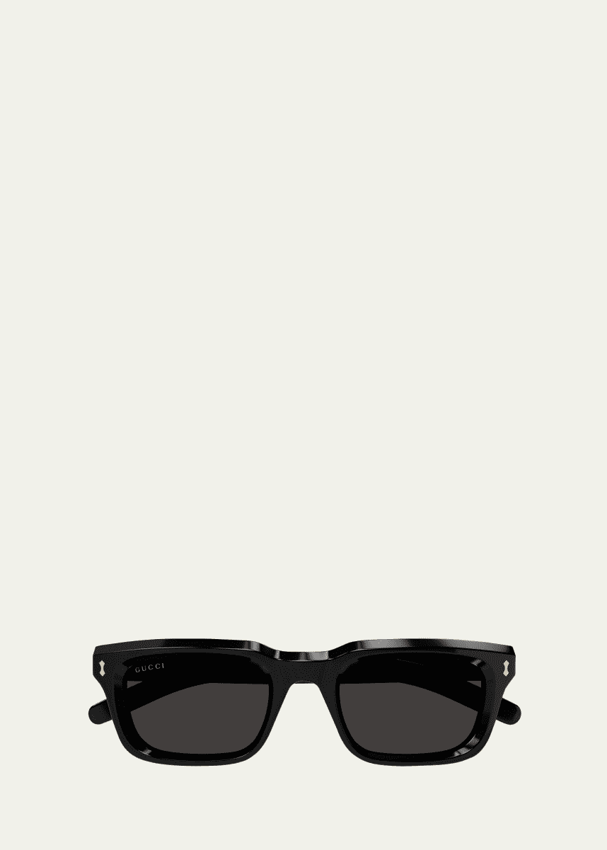 Gucci Men's Acetate Rectangle Sunglasses
