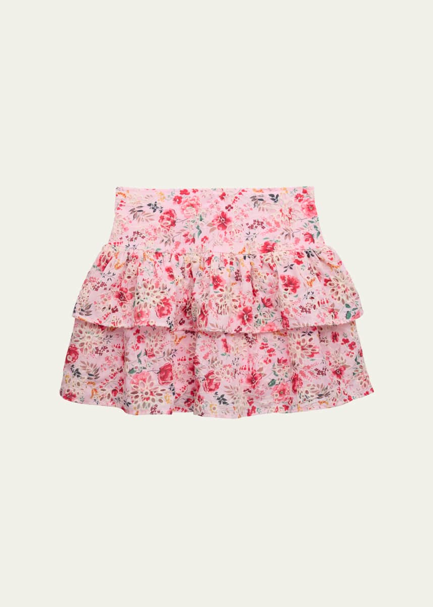 Bardot Junior Girl's Ameila Broderie Tiered Mini Skirt, Size 6-16