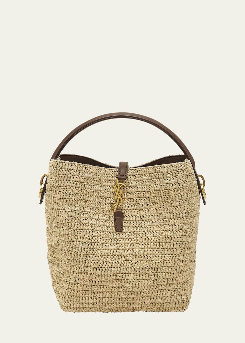 Saint Laurent Le 37 Raffia Bucket Bag