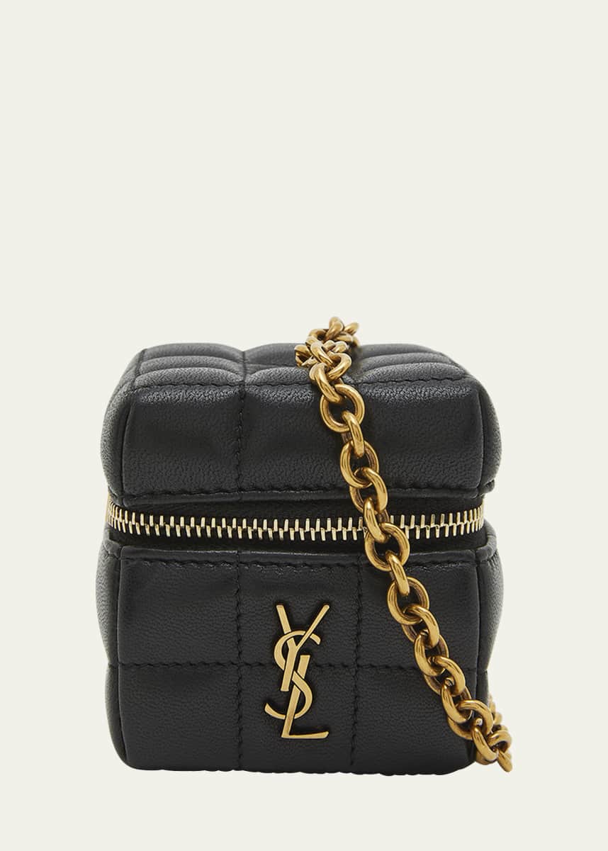 Saint Laurent Mini YSL Cube Leather Top-Handle Bag