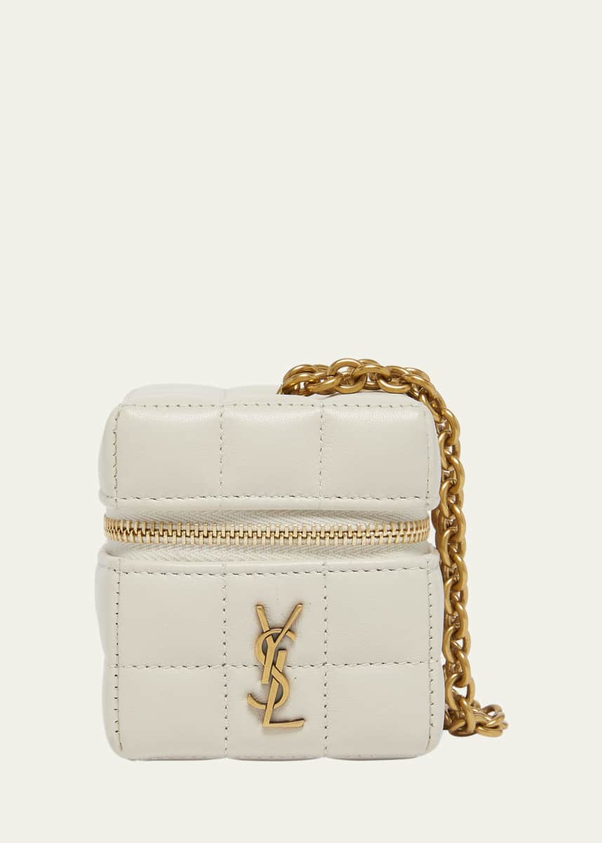 Saint Laurent Mini YSL Cube Leather Top-Handle Bag