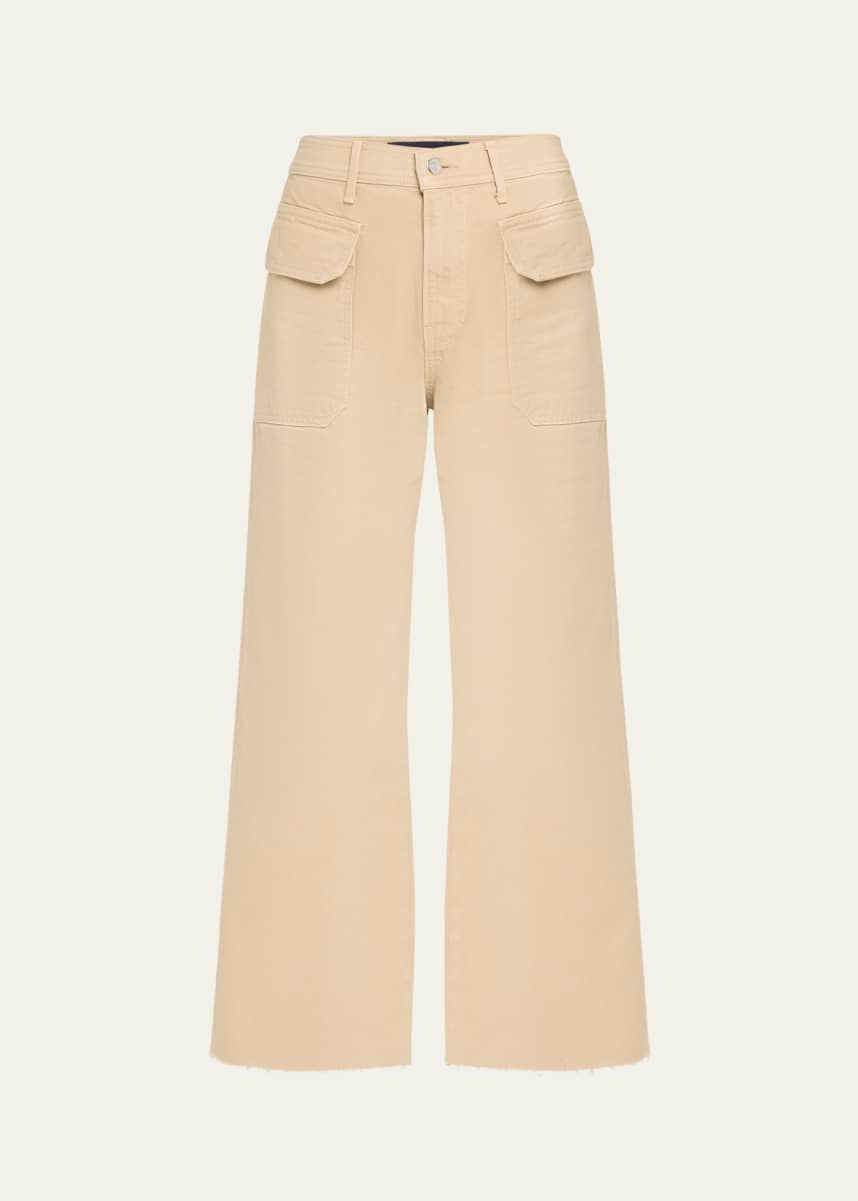 Veronica Beard Taylor Cropped High-Rise Wide-Leg Jeans