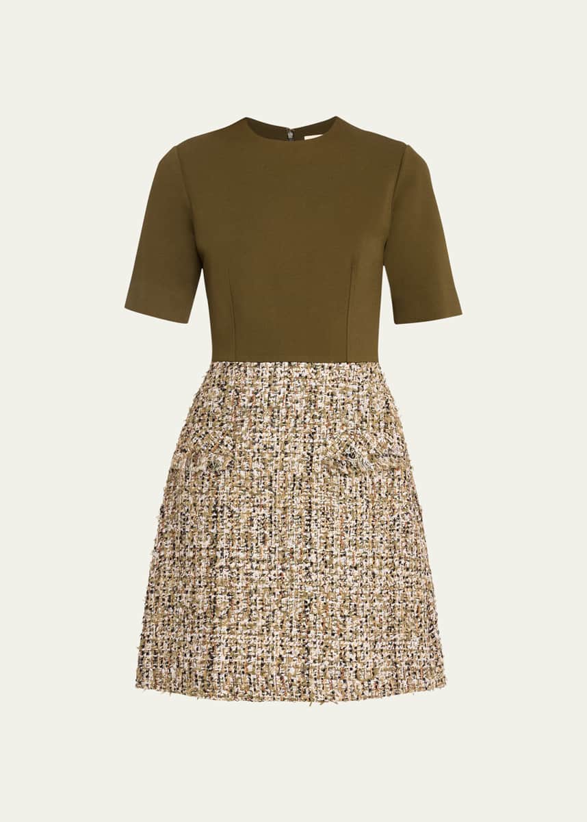 Jason Wu Collection Tweed and Jersey Combo Day Dress