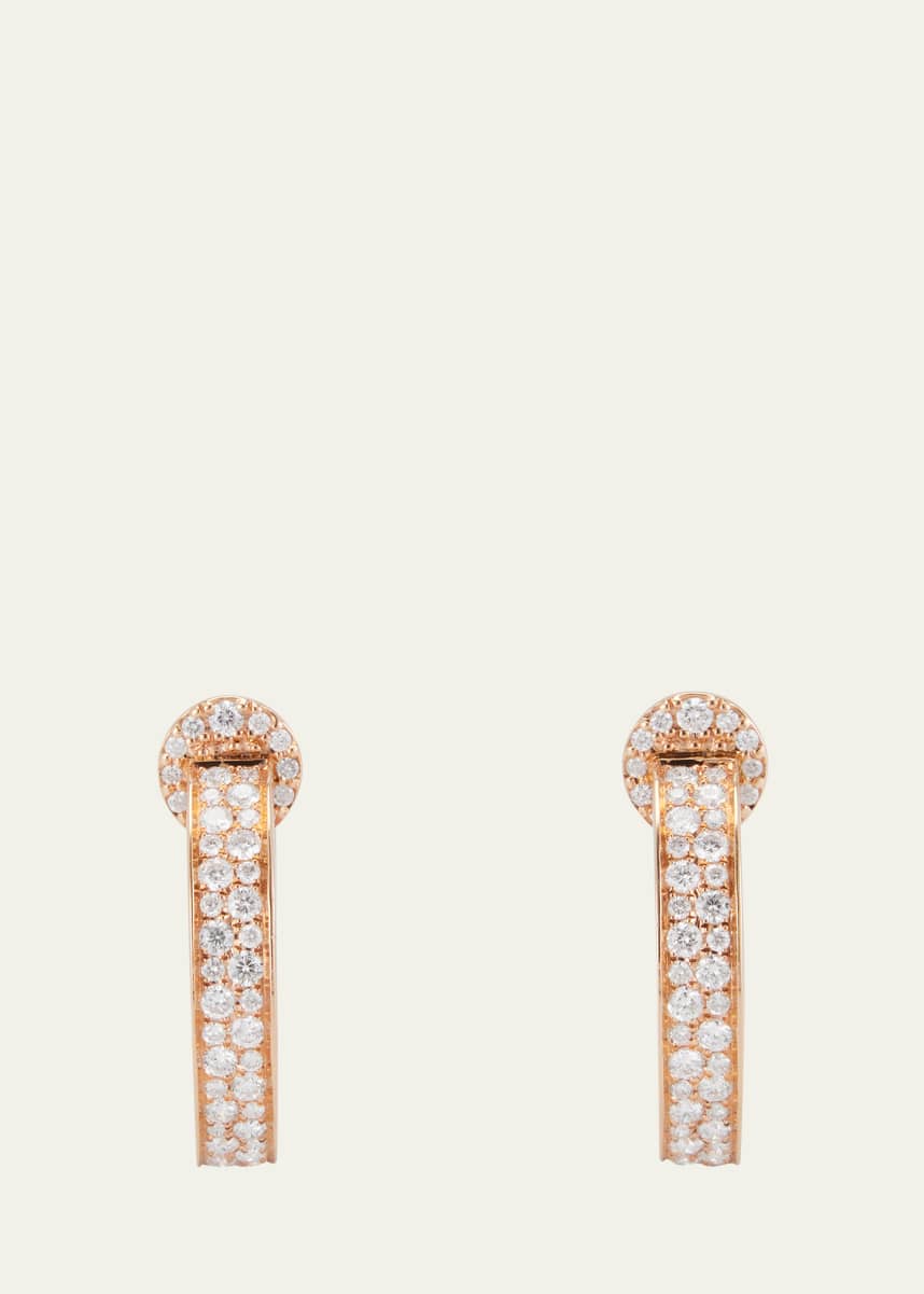 Nam Cho 18k Rose Gold Diamond Hoop Earrings