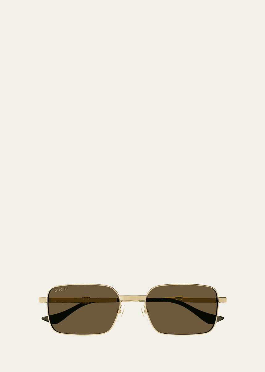 Gucci Men's Metal Rectangle Sunglasses