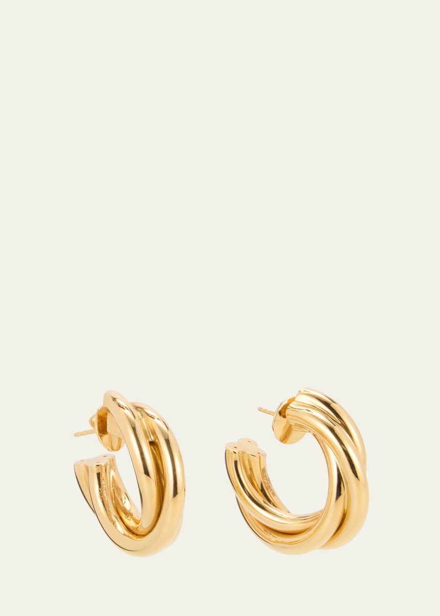 Sidney Garber 18K Yellow Gold Triple Intertwined Hoop Earrings