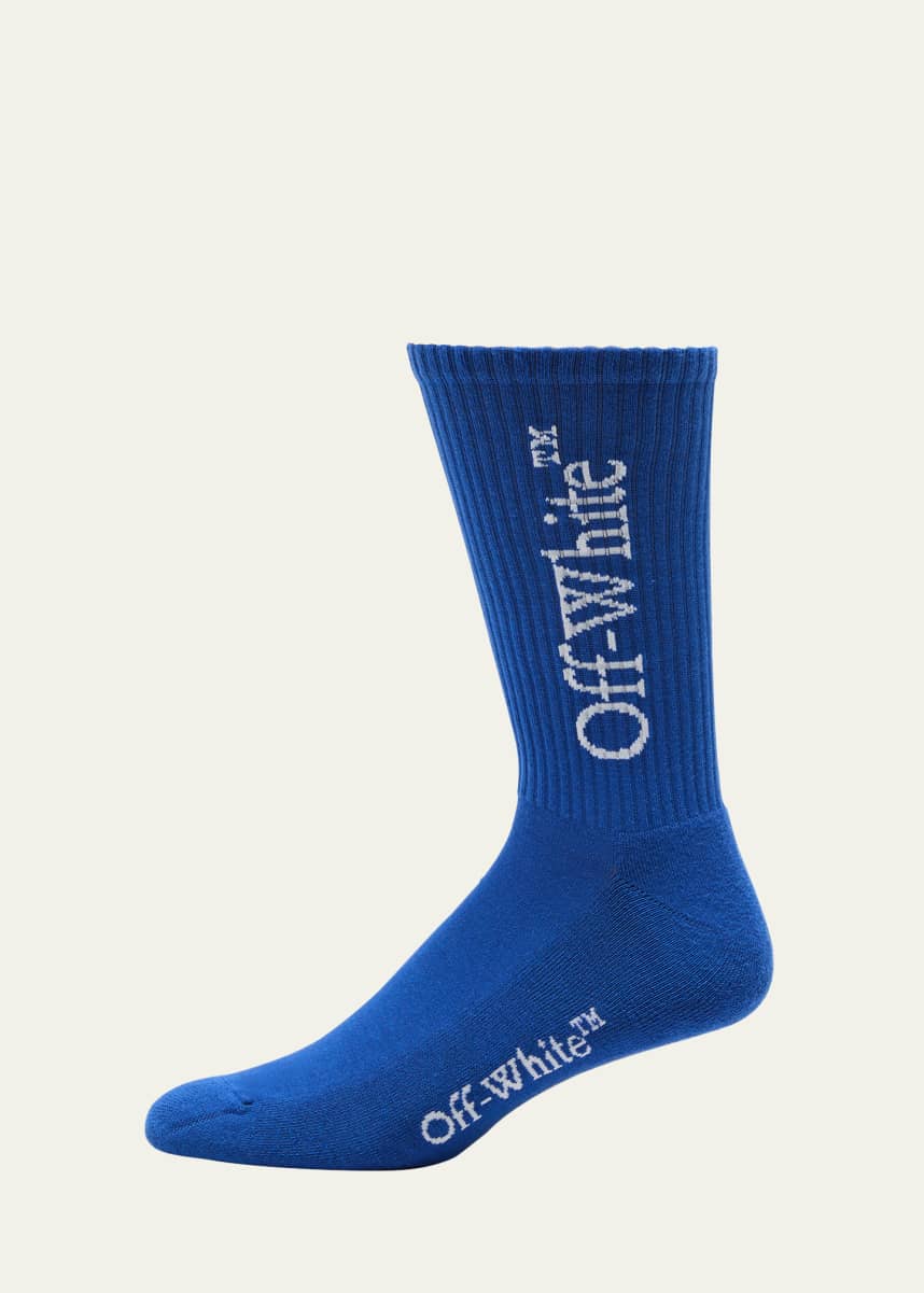 Off-White Men's Bookish Logo Crew Socks