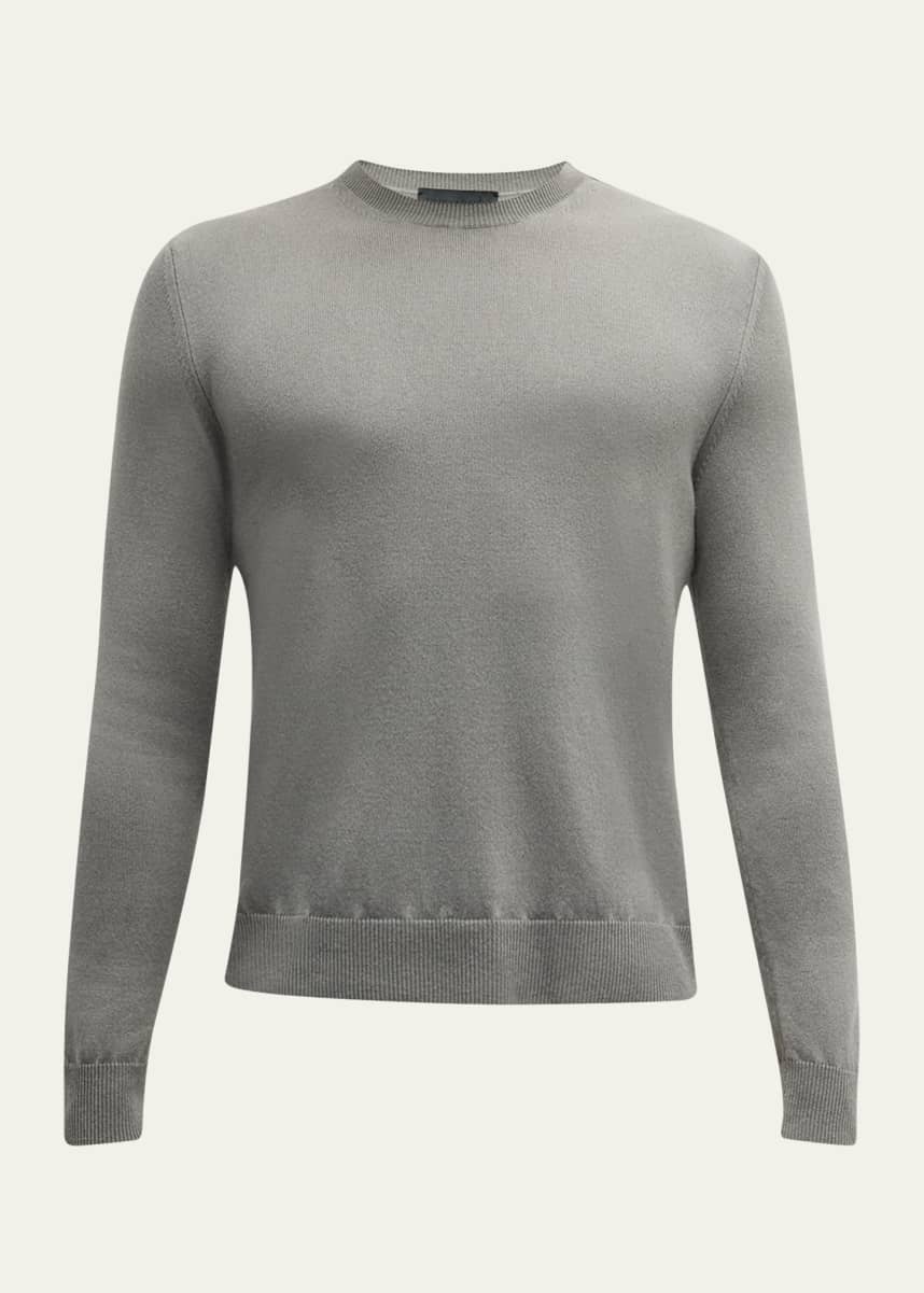 Iris Von Arnim Men's Stonewashed Cashmere Crewneck Sweater
