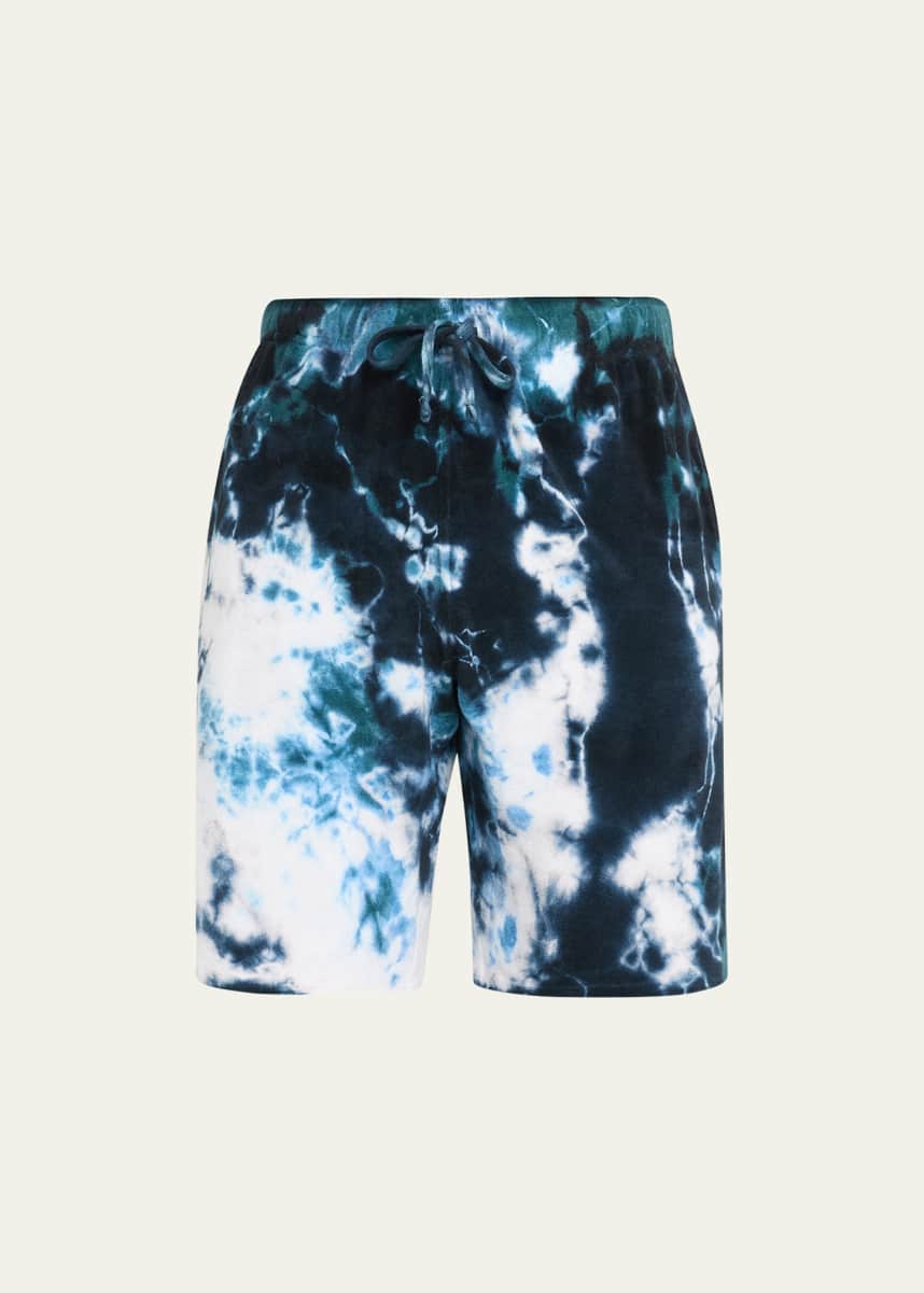 Vilebrequin Men's Terrycloth Ocean Tie-Dye Bermuda Shorts