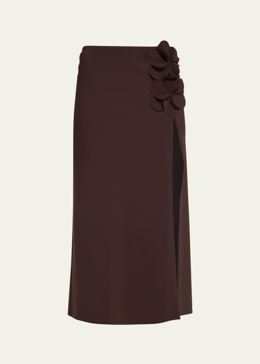 Karla Colletto Tess Straight Rosette Maxi Skirt