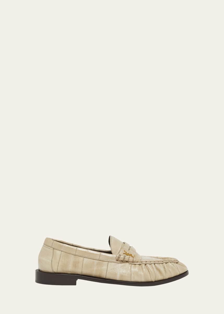 Saint Laurent Le Leather YSL Penny Loafers