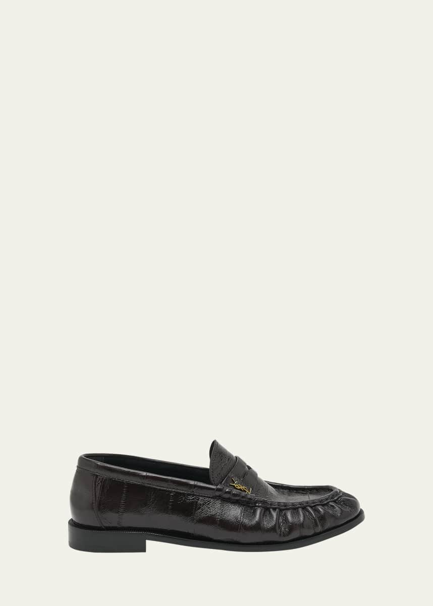 Le Loafer embellished patent-leather loafers