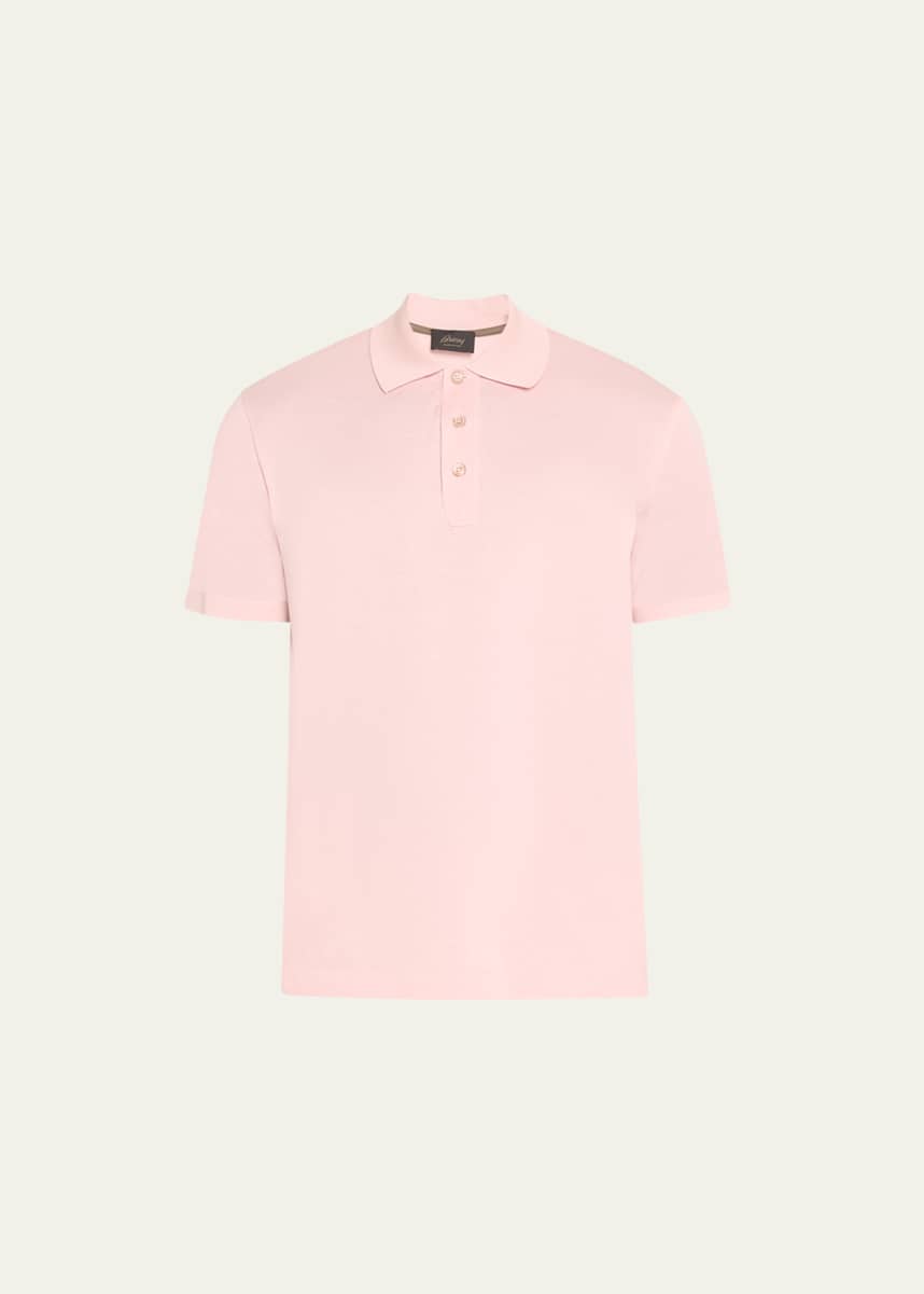 Brioni Men's Solid Cotton Polo Shirt