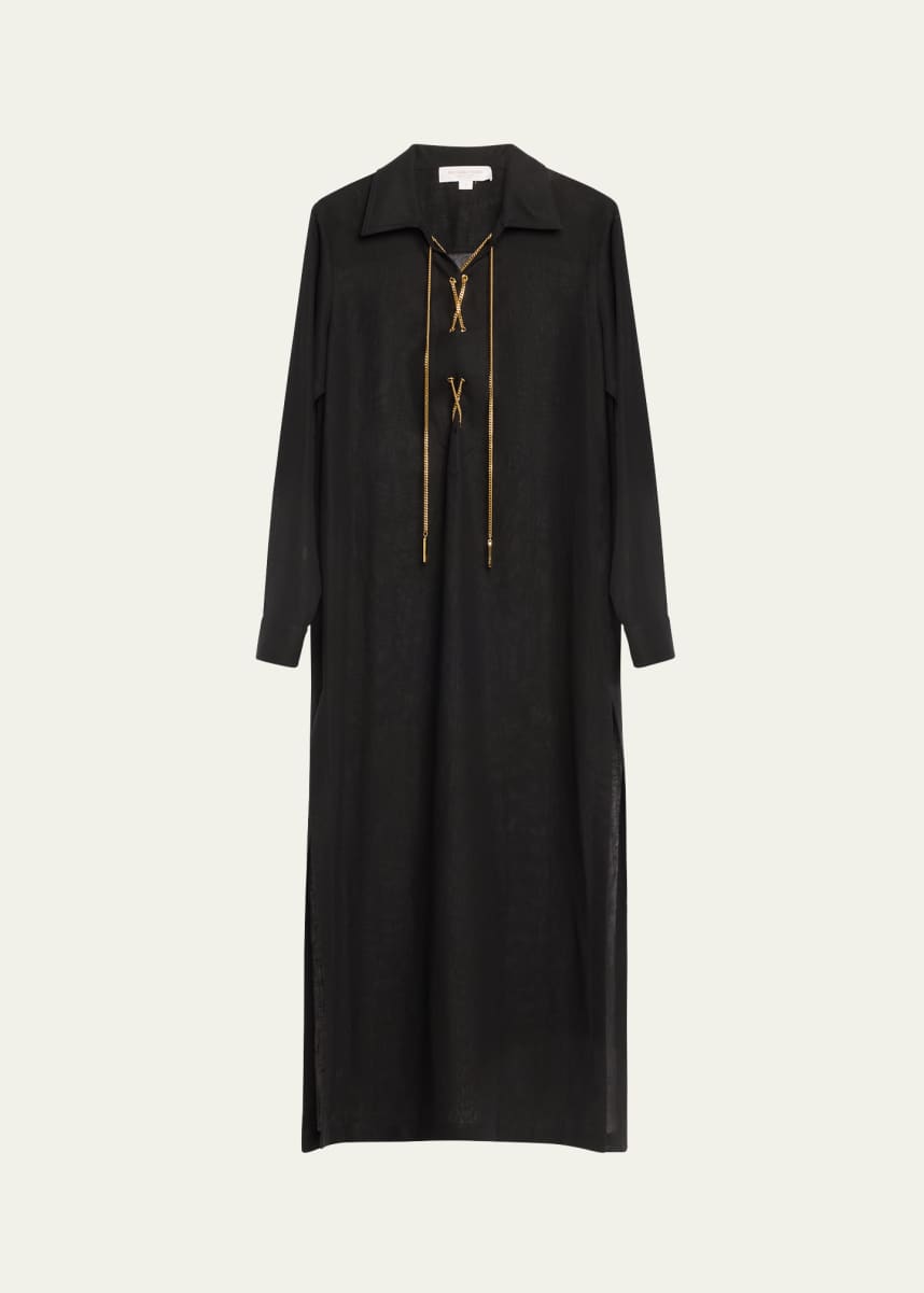 Michael kors chain lace up maxi dress store