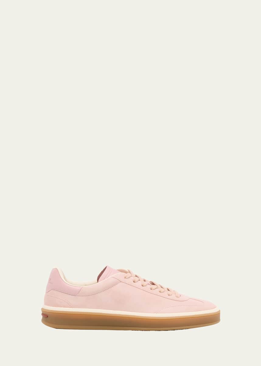 Loro Piana Mixed Leather Low-Top Tennis Sneakers