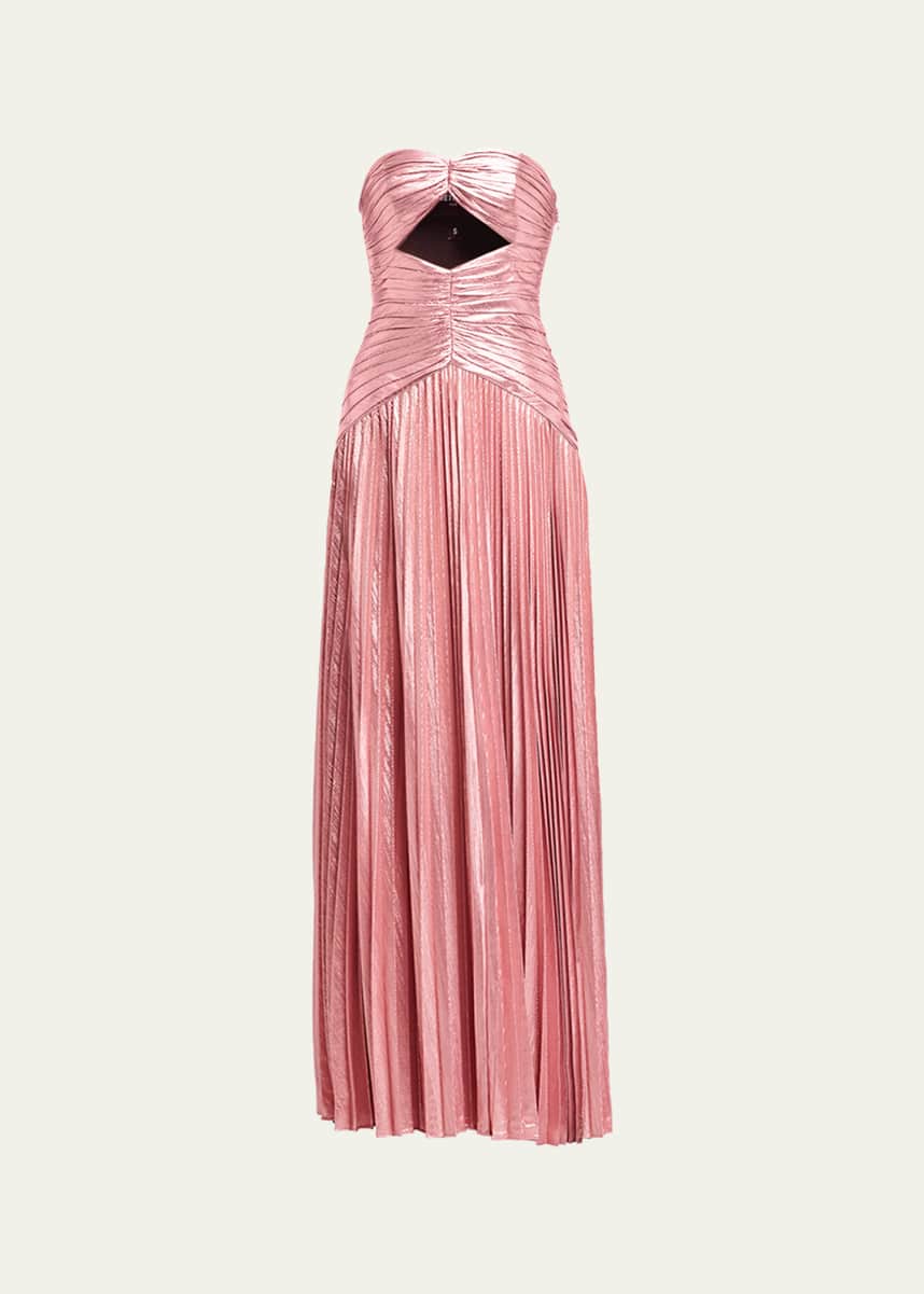 Retrofete Mallory Strapless Metallic Maxi Dress