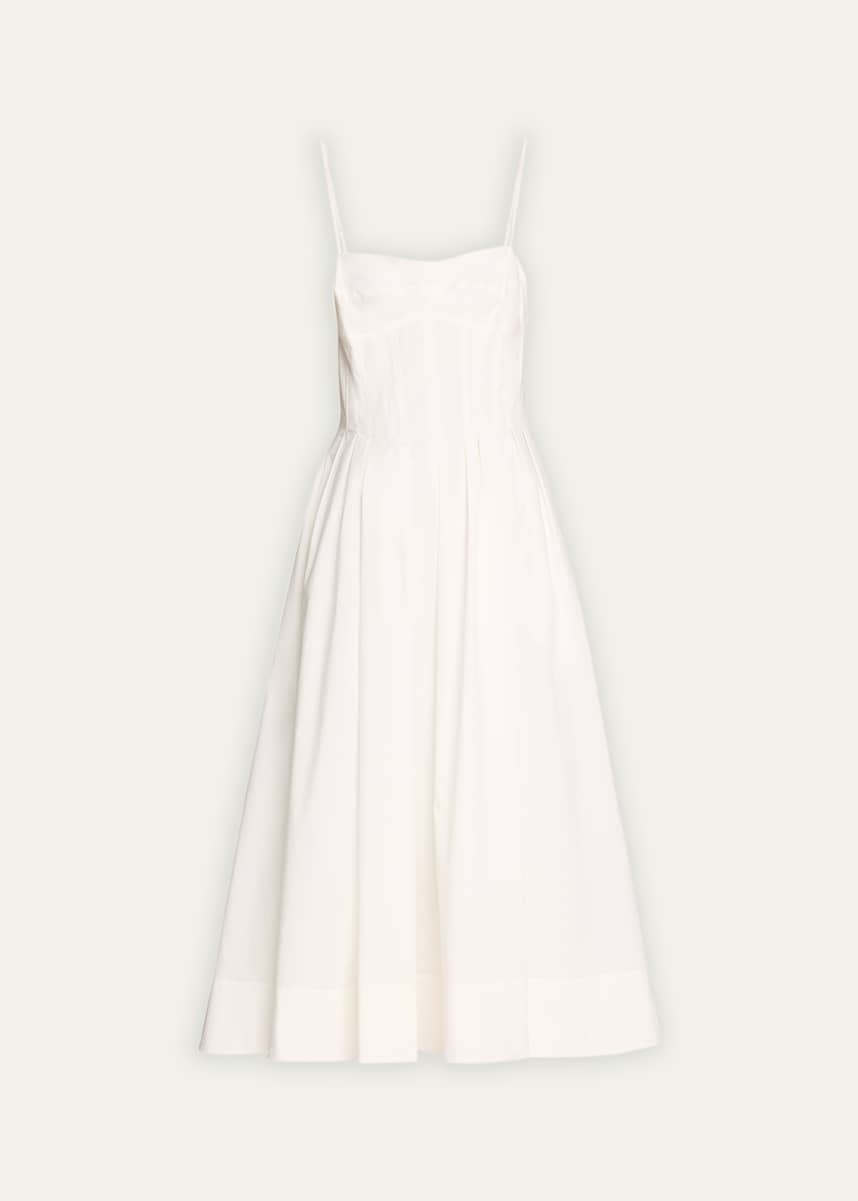 SIMKHAI Kittiya Sleeveless A-Line Midi Bustier Dress