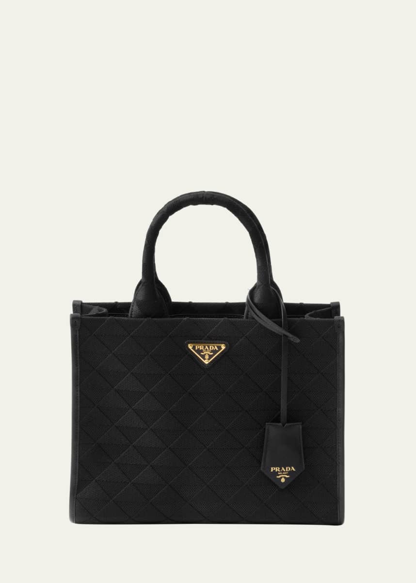 Prada Triangle Symbole Jacquard Tote Bag