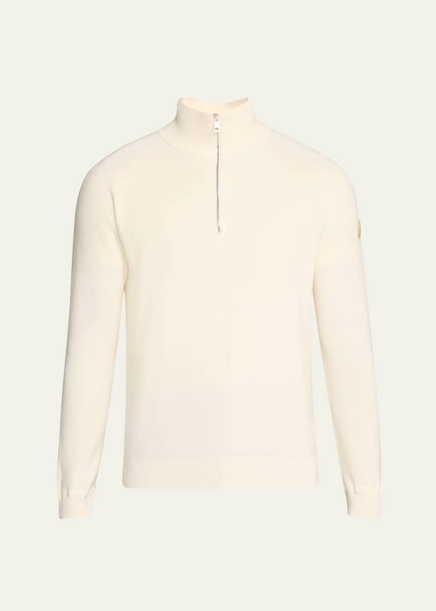 Moncler Men's Cotton-Cashmere Ribbed Sweater